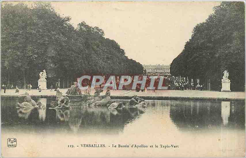 CPA Versailles - Le Bassin d'Apollon et le Tapis Vert