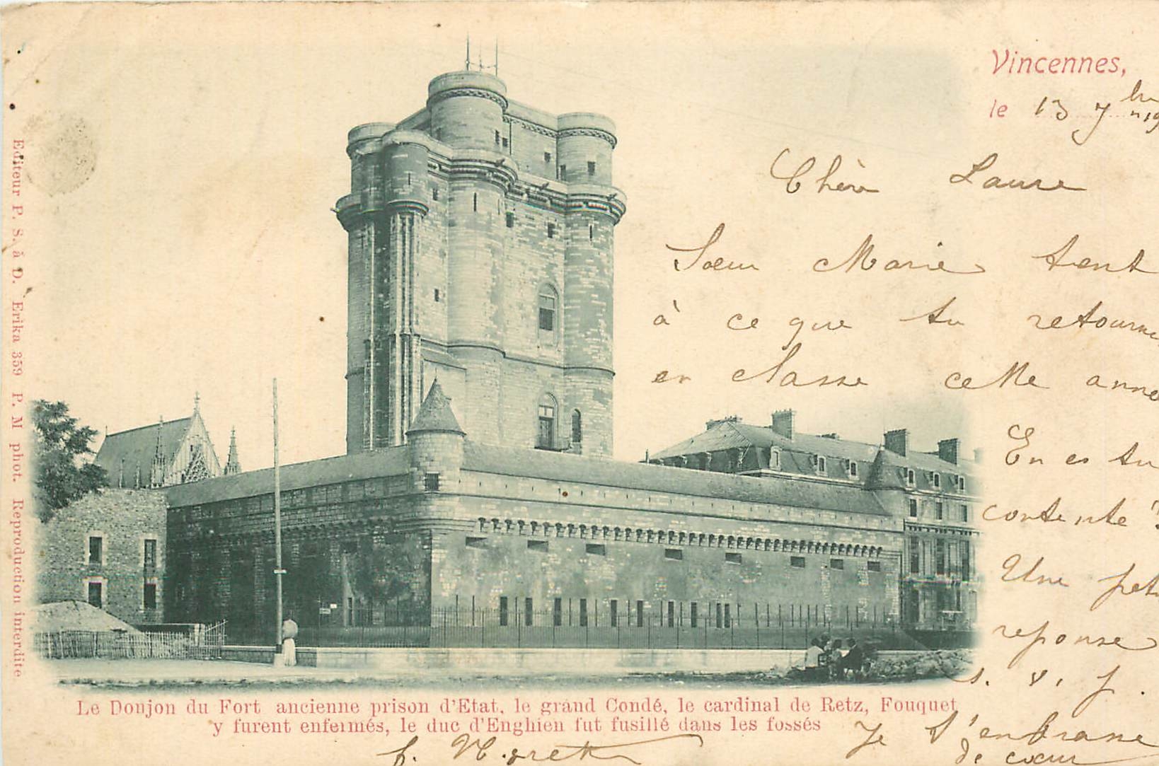 Der Bergfried des Forts — ehemalige Staatsgefängnis in Vincennes — Verlag P. S. & D. Ertha, Nr. 339