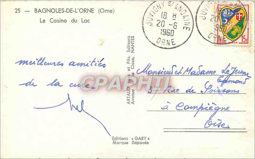 Le Casino du Lac — Bagnoles-de-l'Orne — Éditions Gaby — Verso