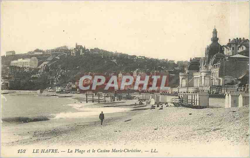 CPA Le Havre  -  La Plage et le Casino Marie-Christine