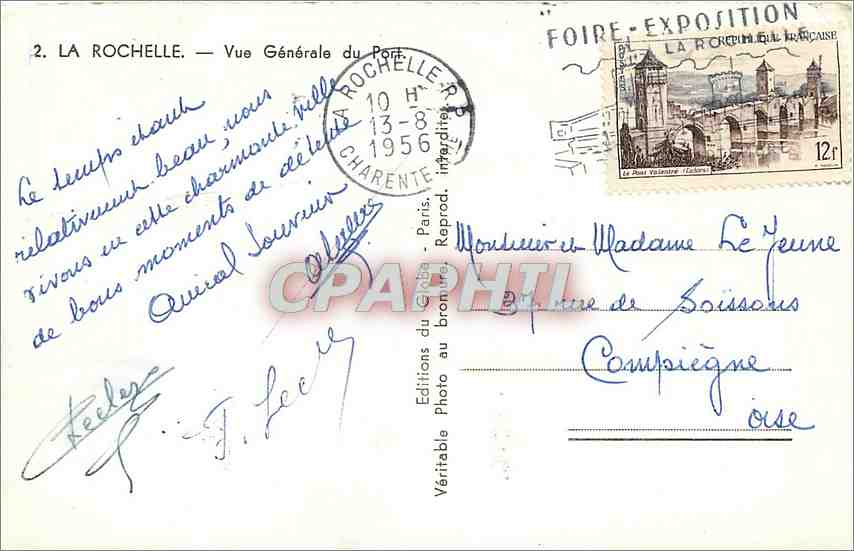 La Rochelle — Vue Générale du Port — Éditions Photo du Grand Paris — Verso