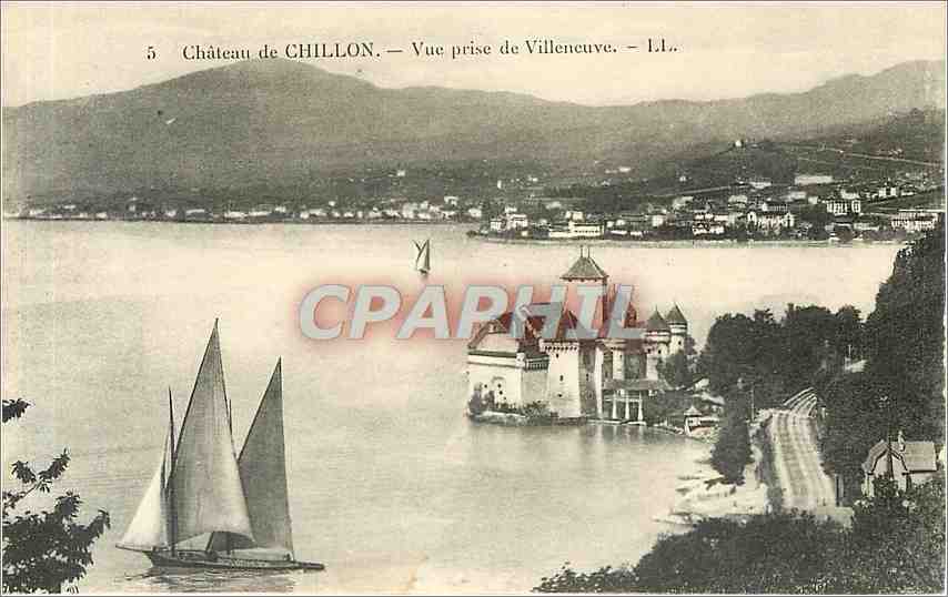 CPA Château de Chillon Vue prise Villeneuve