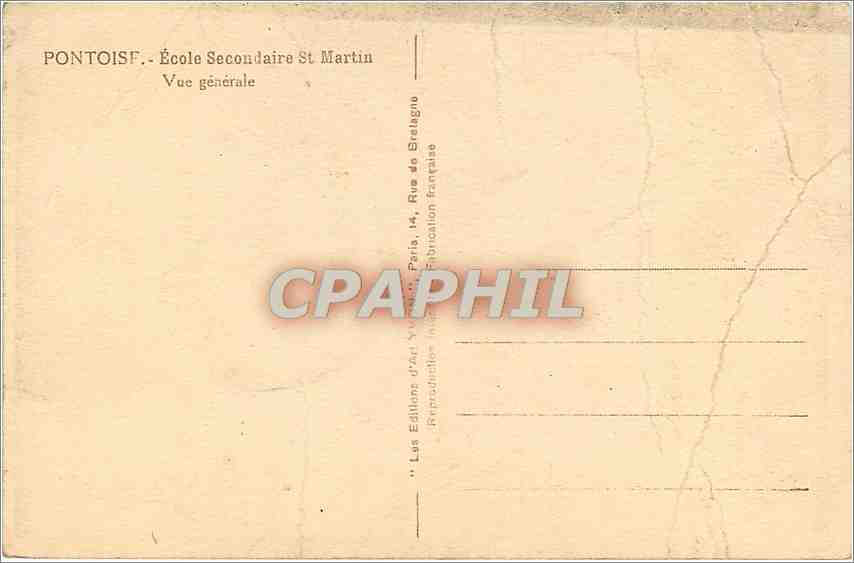 CPA Pontoise -ecole secondaire St Martin vue generale — Rückseite