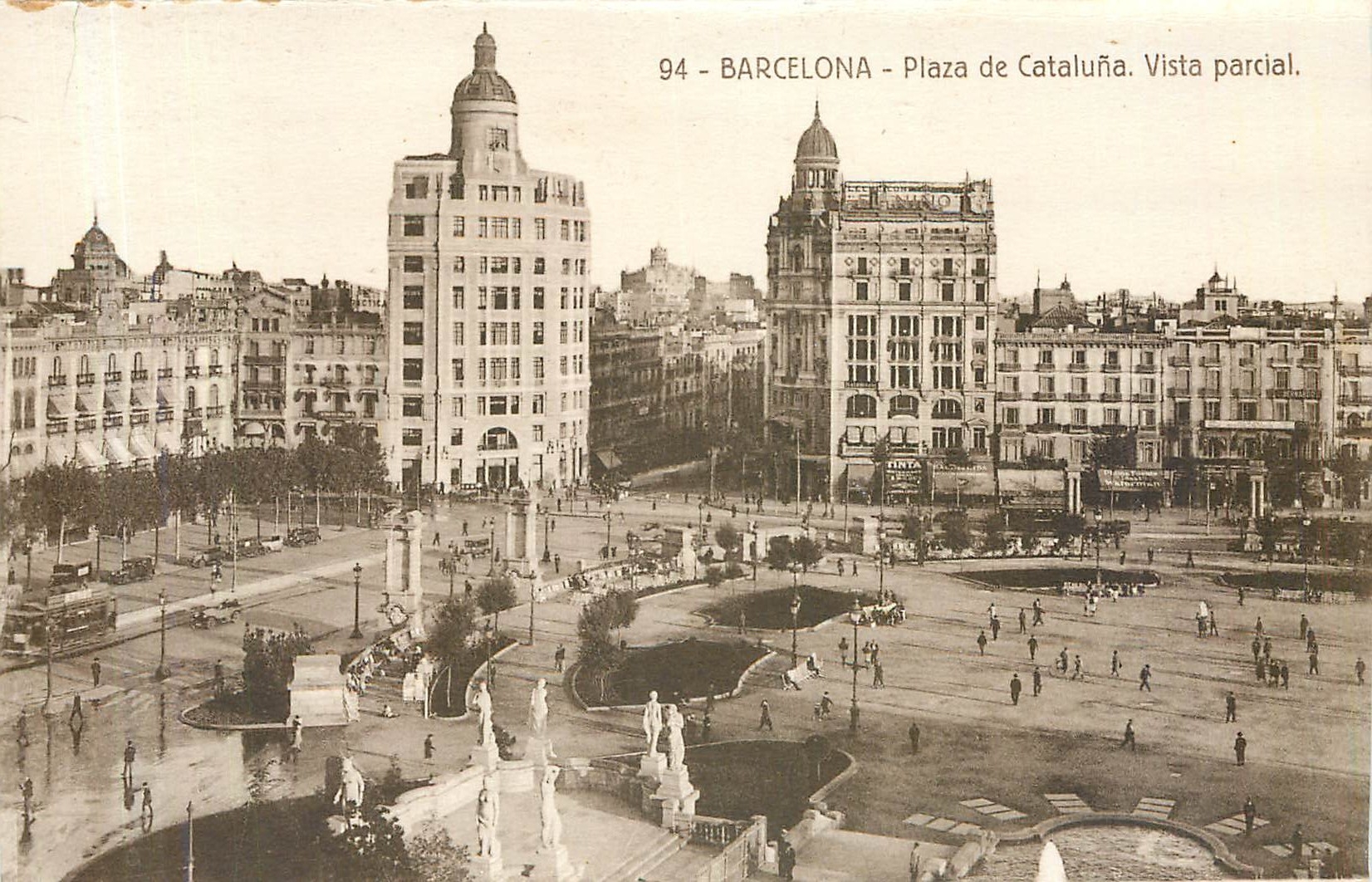 CPA Barcelona - Plaza de cataluna Vista parcial