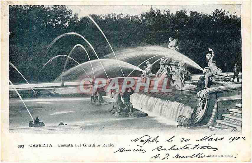CPA Caserta Cascata nel Giardino Reale