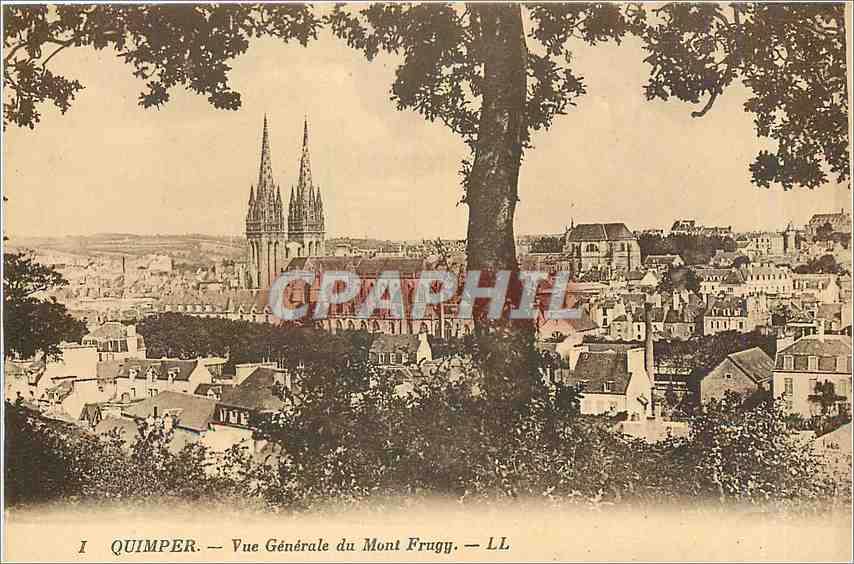 CPA Quimper vue generale du Mont Frugg