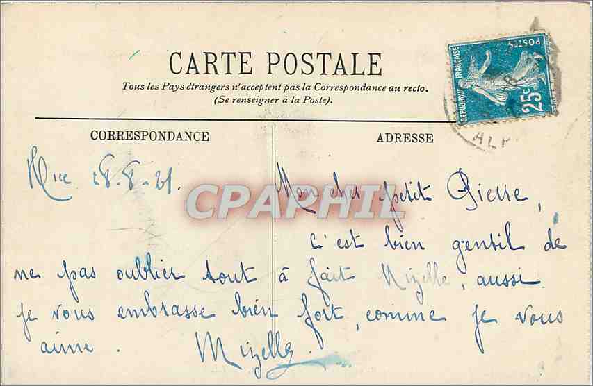 CPA Biarritz - la villa Belsa et la Cote des Basques — Rückseite