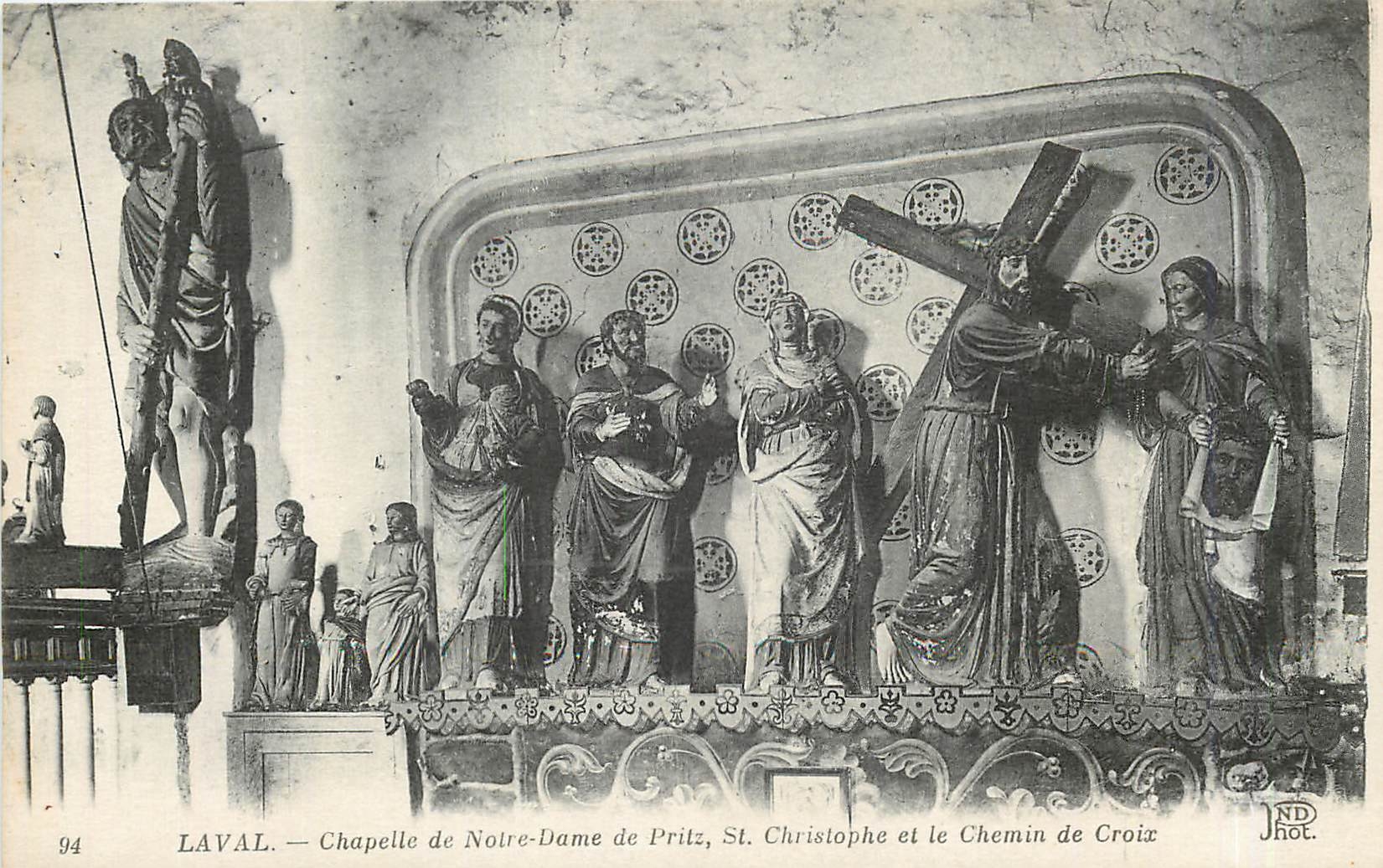 CPA Laval - Chapelle de Notre-Dame de Pritz St Christophe et Le chemin de Croix
