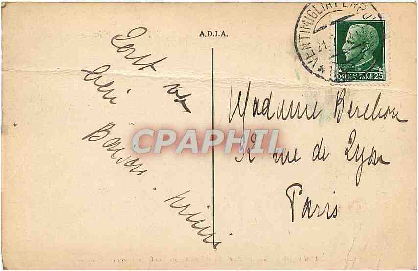 CPA Grimaldi - sur le pont Saint-Louis au fond la douane française — Verso