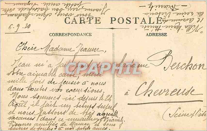 CPA Biarritz - tempete au rocher de la Vierge — Verso