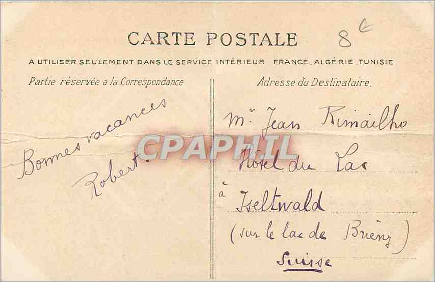 CPA Cabourg - la plage et le boulevard — Rückseite