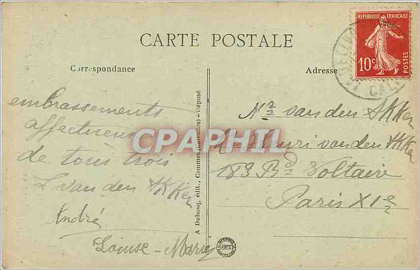 CPA Aux pieds de N.-D de la Delivrande — Rückseite