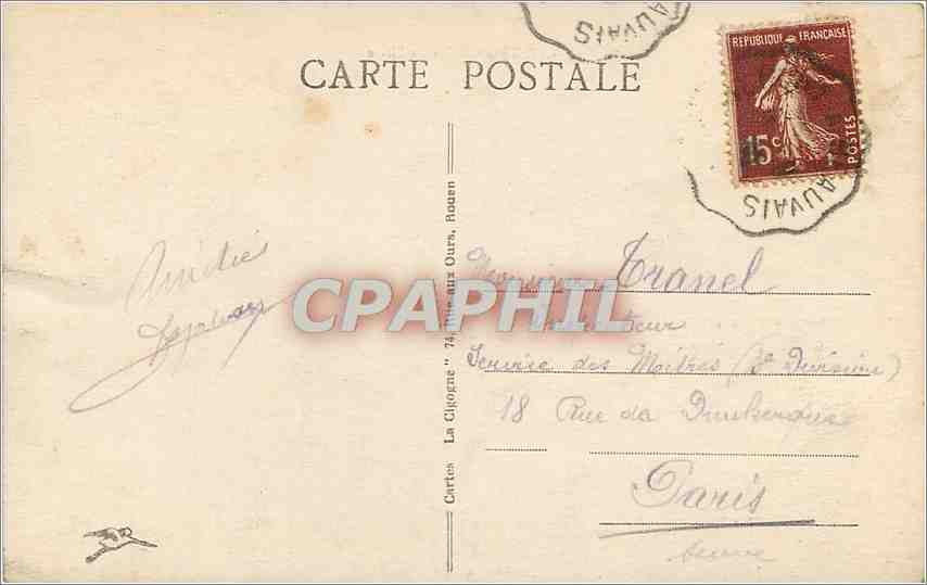 CPA le Treport - le phare — Rückseite