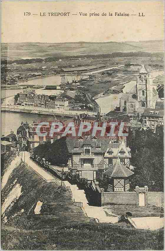 CPA Le Treport - vue prise de la falaise