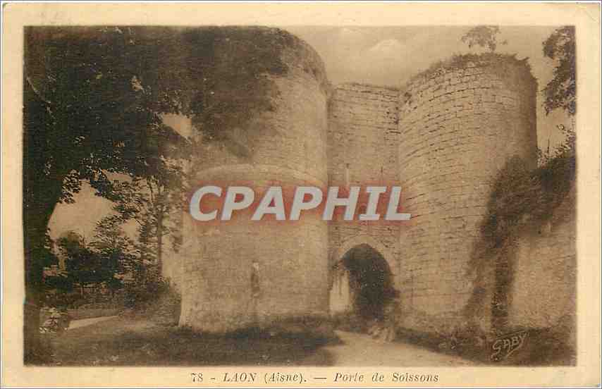 CPA Laon Aisne Porte de Soissons