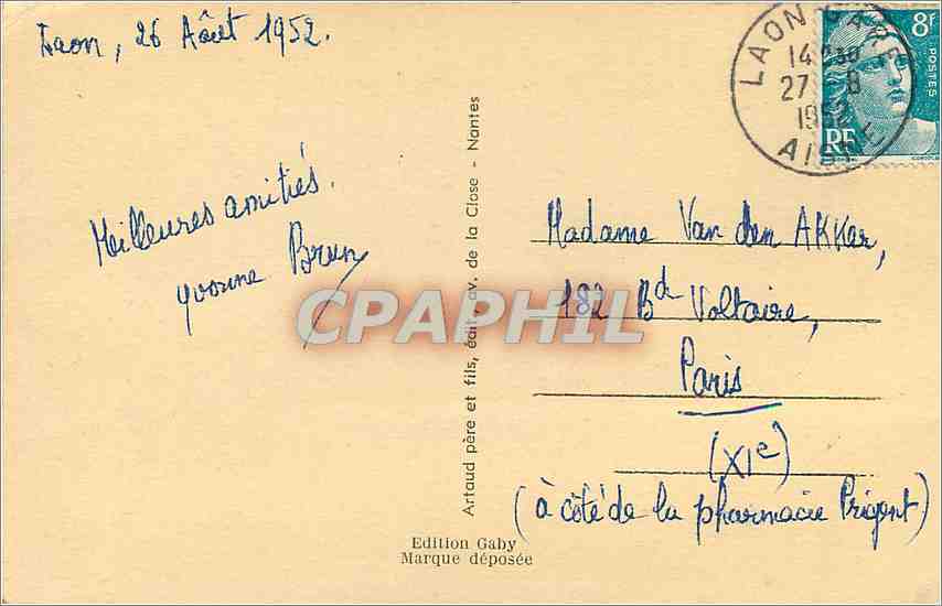CPA Laon Aisne Porte de Soissons — Rückseite