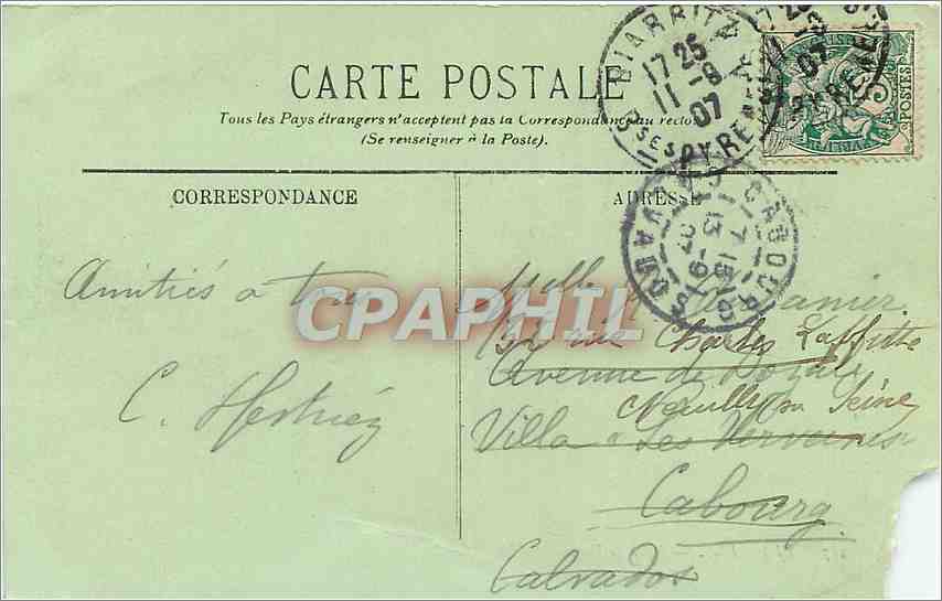 CPA Biarritz - effet de vagues — Verso