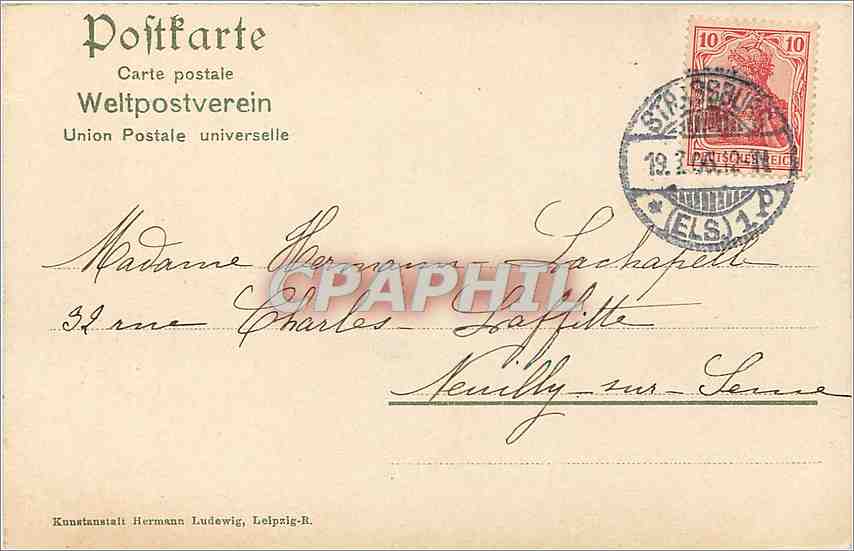 CPA Strassburg i. els St Pierre-le-jeune — Rückseite