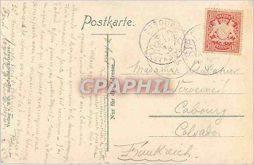 CPA Frank Schweiz Bing-Hohle Streitberg — Rückseite