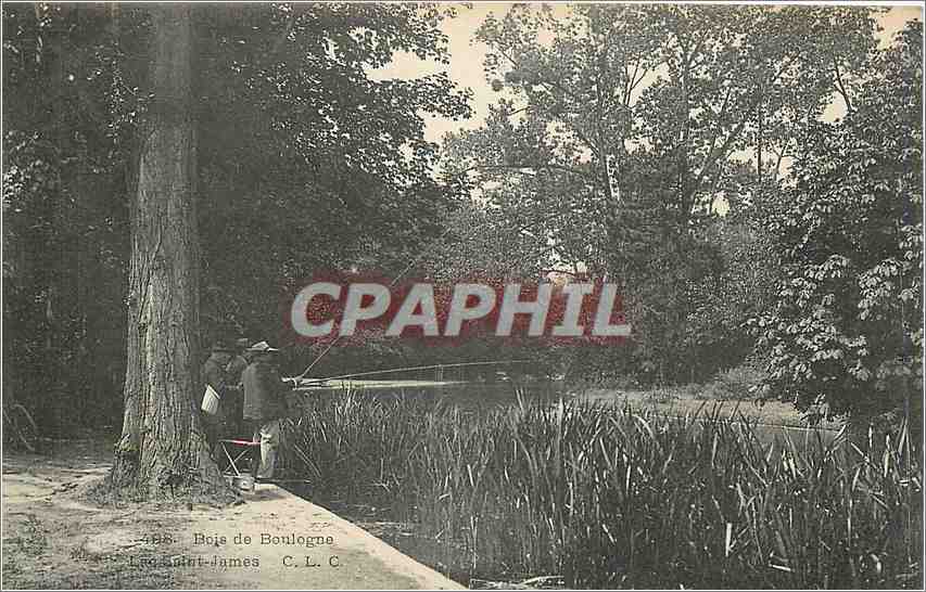 CPA Bois de Boulogne - lac Saint-James Peche Pecheur