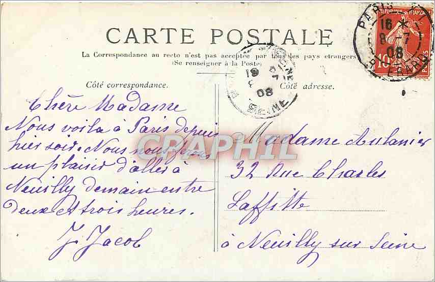 CPA Paris vue panoramique Bateaux — Rückseite