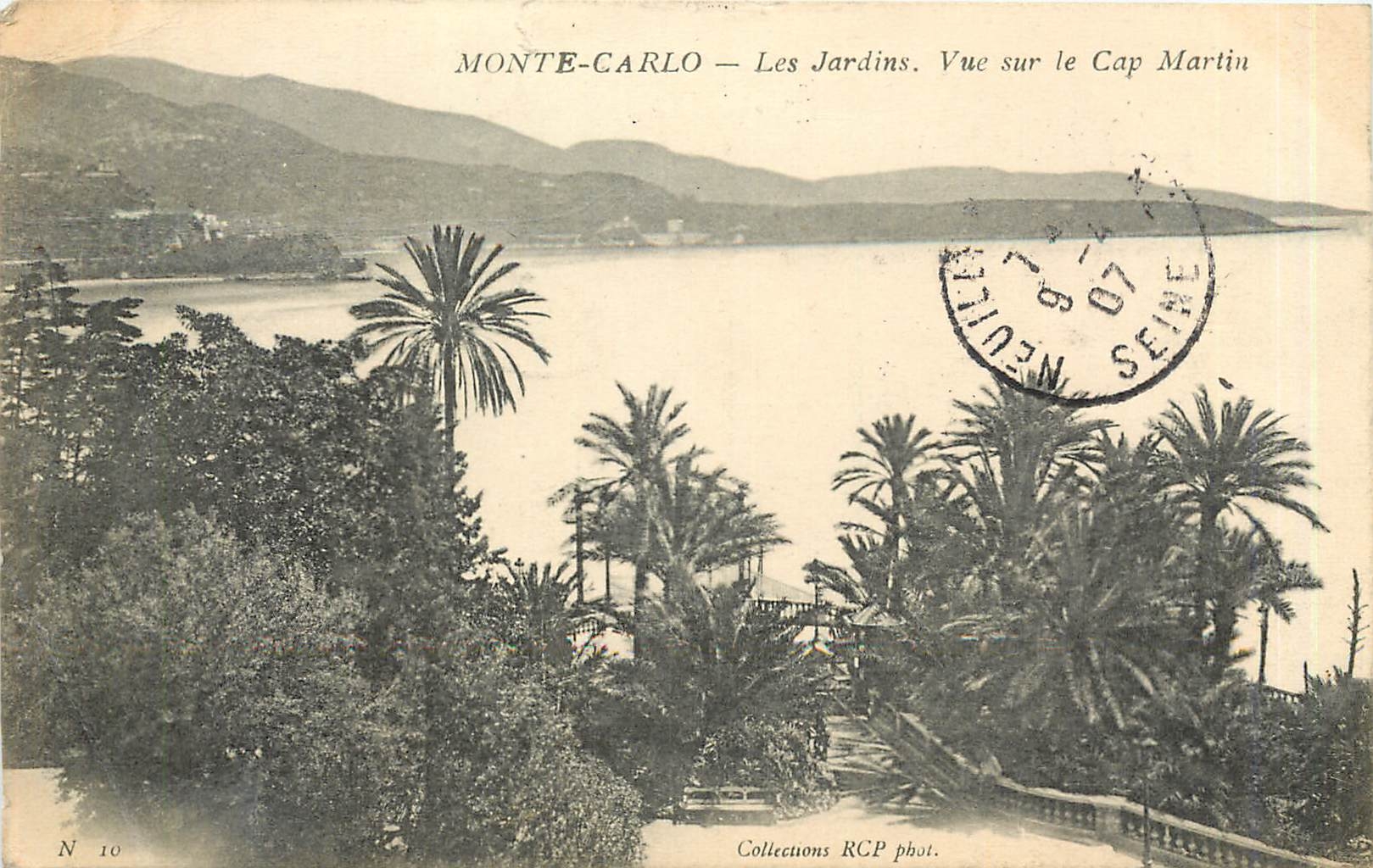 MONTE-CARLO — Les Jardins. Vue sur le Cap Martin — Collections RCP phot. N° 10