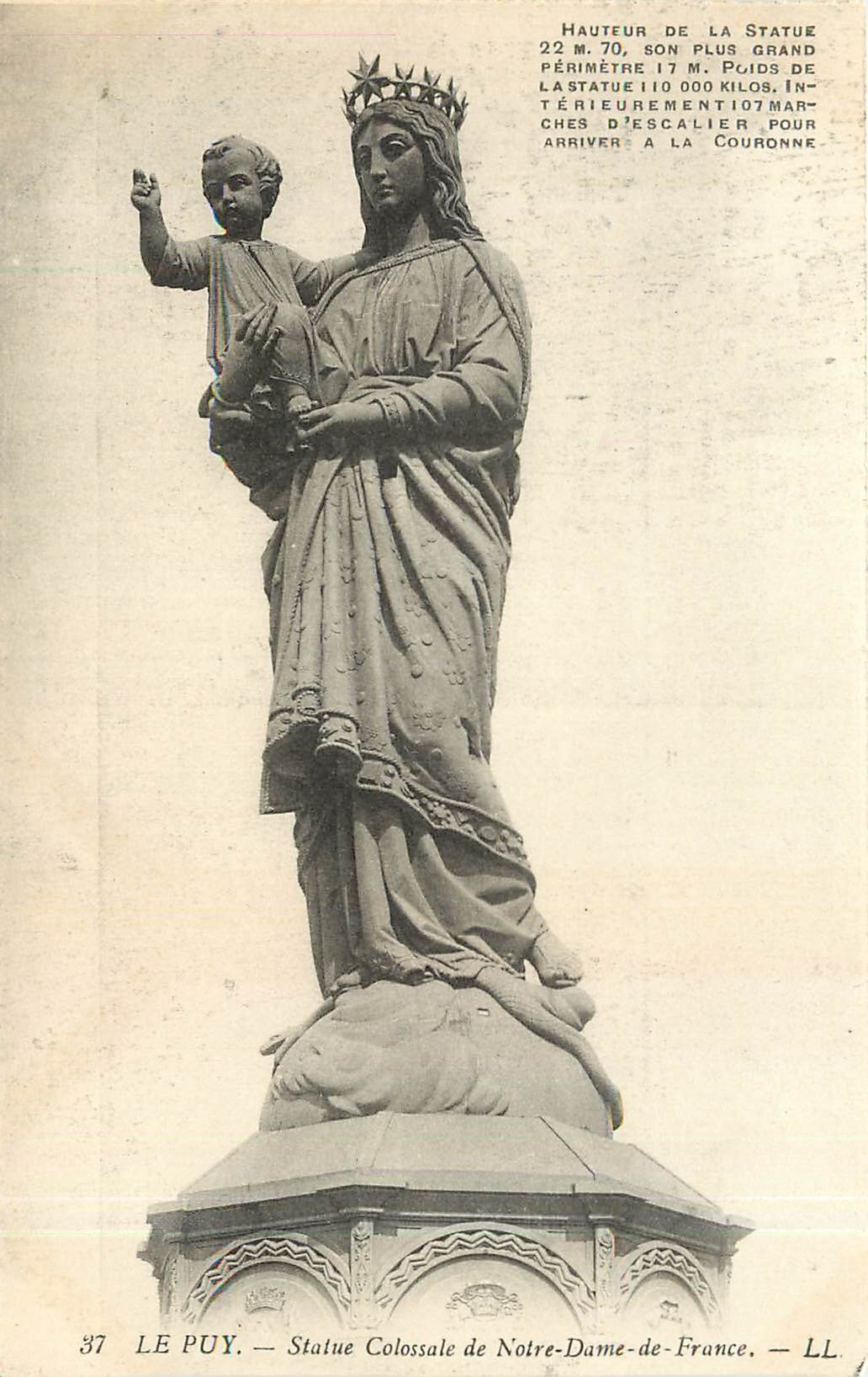 CPA le Puy - Statue colossale de Notre-Dame-de-France
