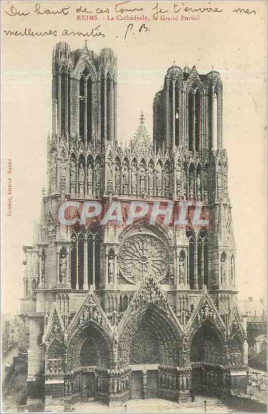 CPA la cathedrale - le grand portail
