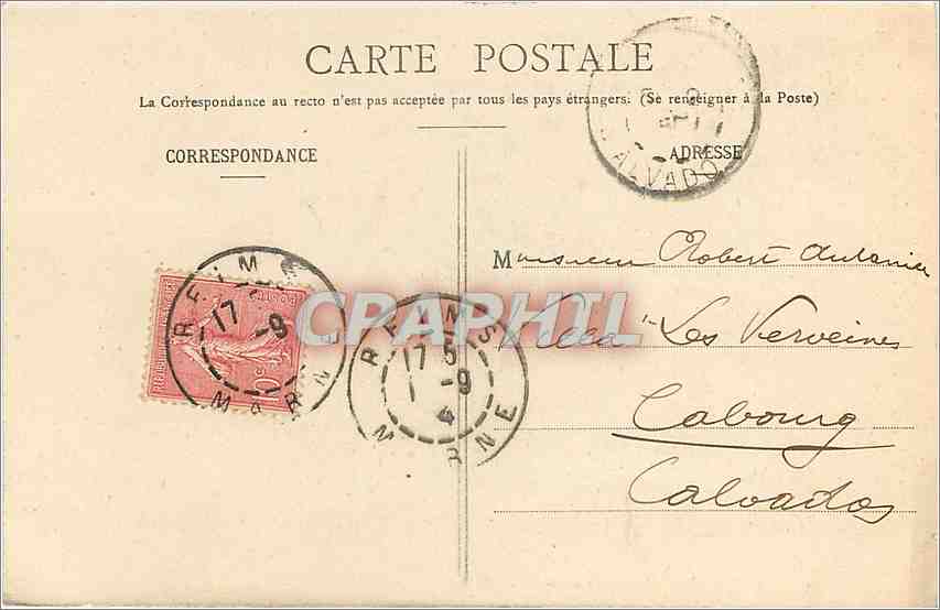CPA la cathedrale - le grand portail — Rückseite