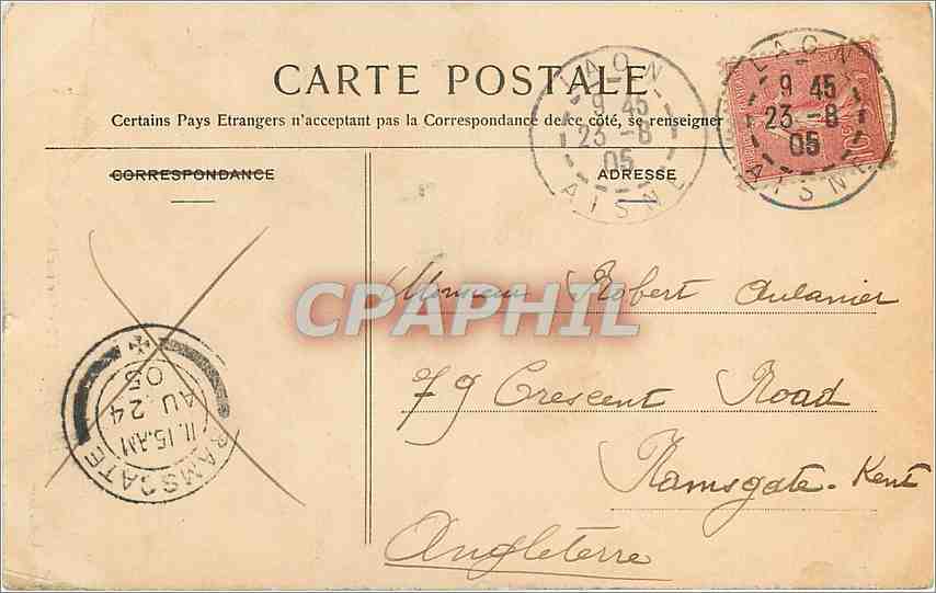 Laon — Vieil Escalier sur les Promenades du Nord — éditeur T. P. Baon, n°5 — Reverso