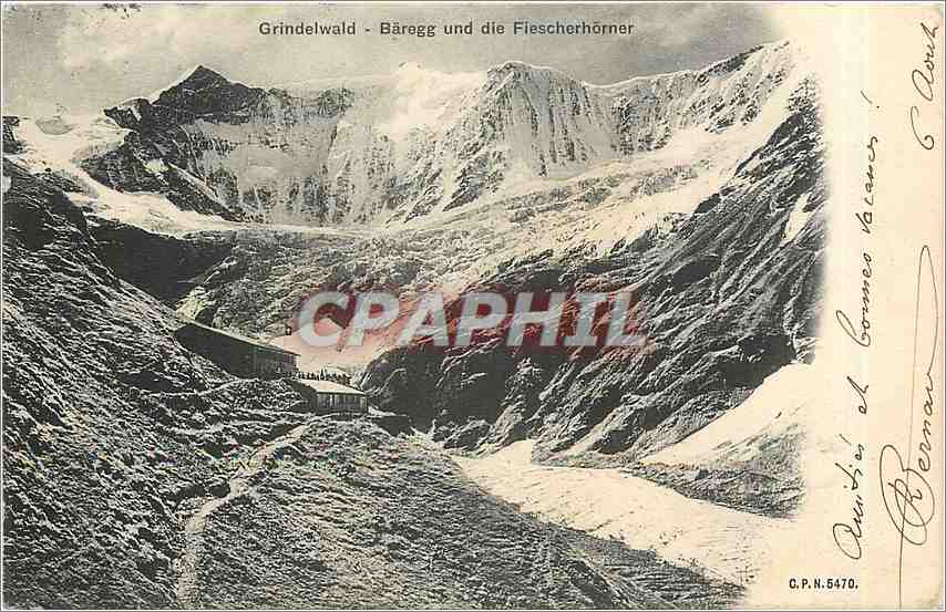 CPA Grindelwald - Baregg und die Fiescherhorner