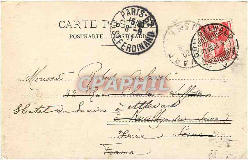 CPA Grindelwald - Baregg und die Fiescherhorner — Rückseite