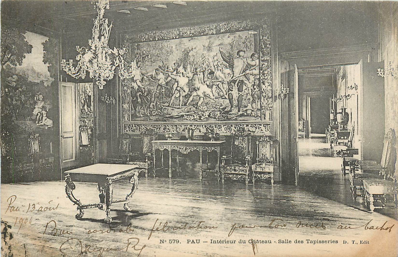CPA Pau - interieur du château - salle des tapisseries