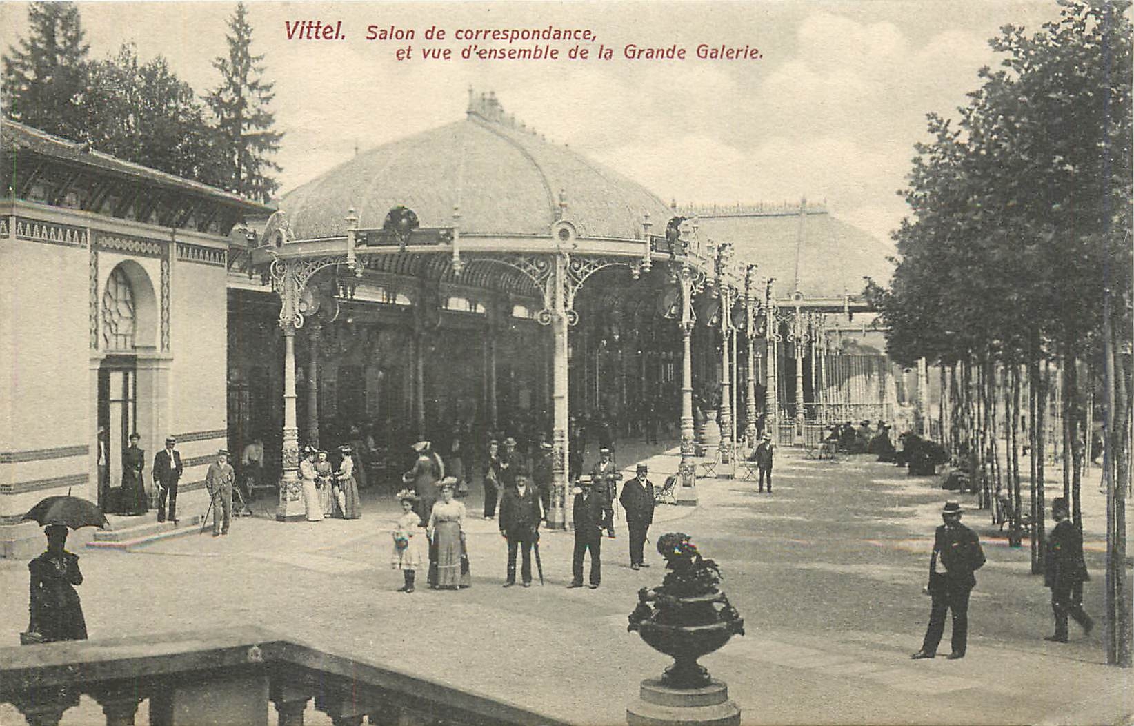CPA Vittel salon de correspondance et vue d'ensemble de la grande galerie