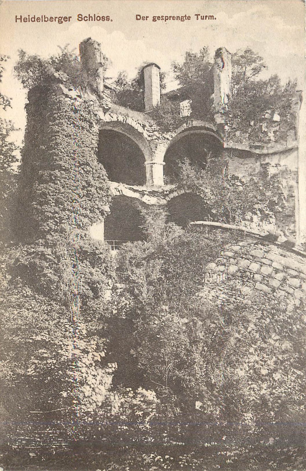CPA Heidelberger Schloss der gesprengte Turm
