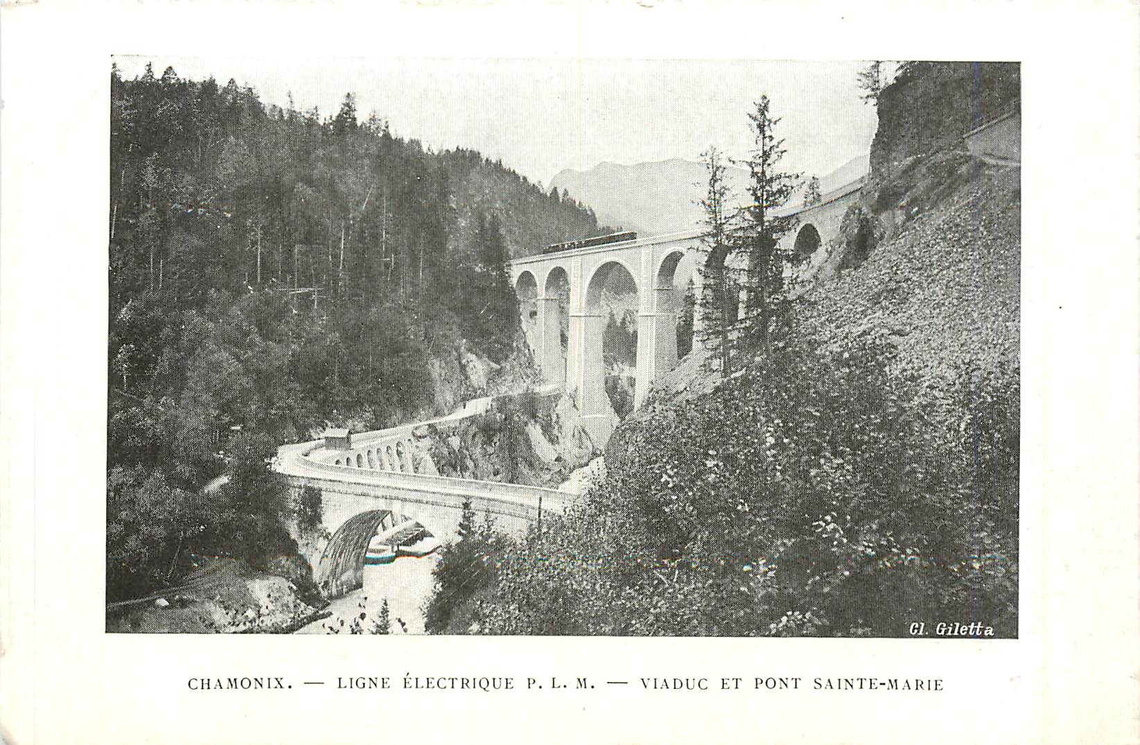 CPA Chamonix ligne electrique viaduc et pont Sainte-Marie