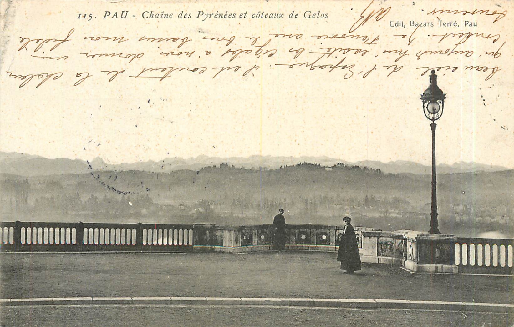 CPA Pau chaine des Pyrenees et coteaux de Gelos
