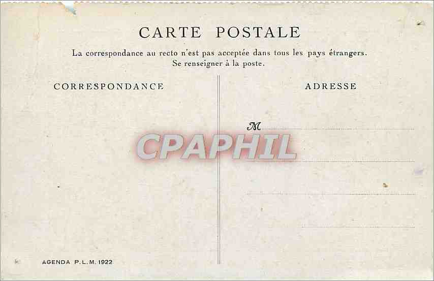 Savoie. Chamonix — Die Mer de Glace von der Flégère aus gesehen — Agenda P.L.M. 1922 — Rückseite