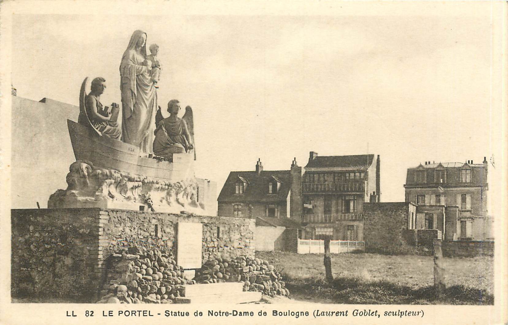 CPA Le Portel statue de Notre-Dame de Boulogne