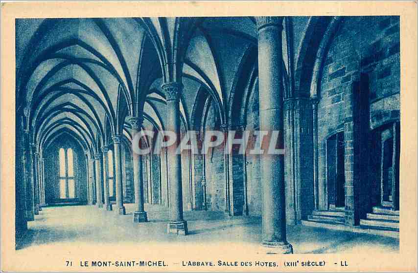 Le Mont-Saint-Michel — L'Abbaye. Salle des Hôtes. (XIIIe siècle) — LL