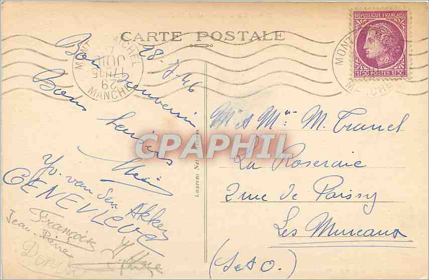 Le Mont-Saint-Michel — Vue côté Est avec Tours Béatrix, Basse, Bastion de l'Est et Tour du Nord — CPAPHIL n°240 — Rückseite