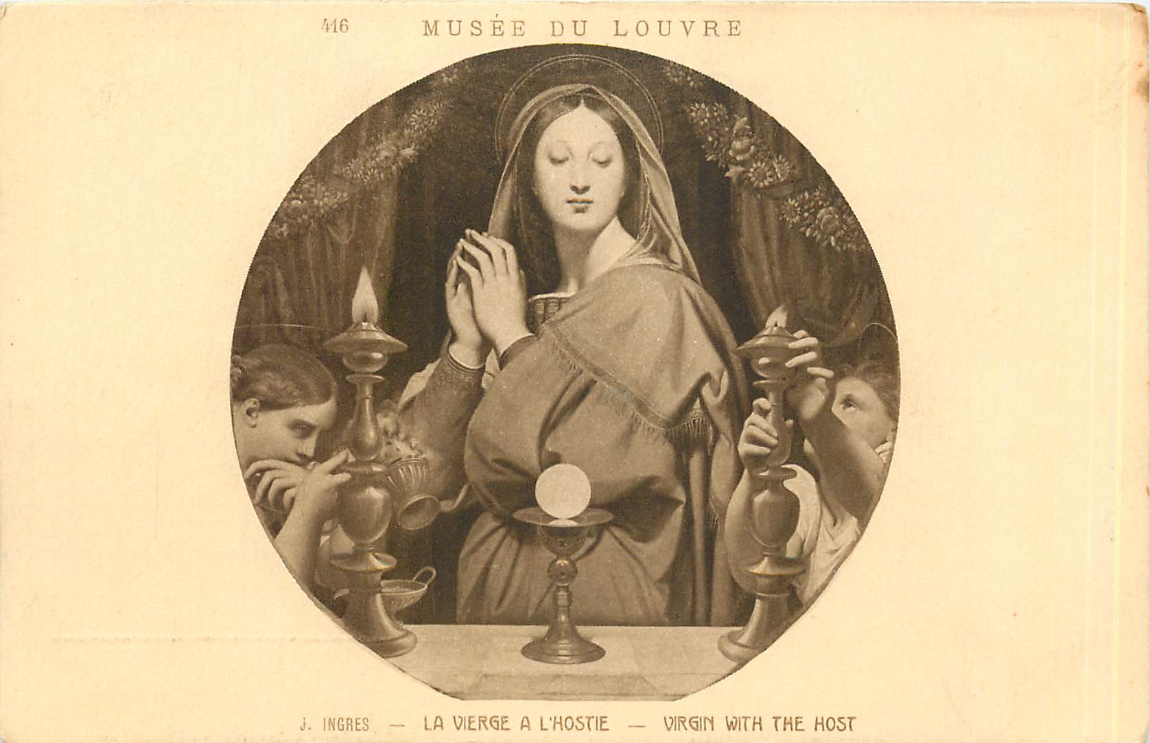 CPA Ingres la Vierge a l'hostie