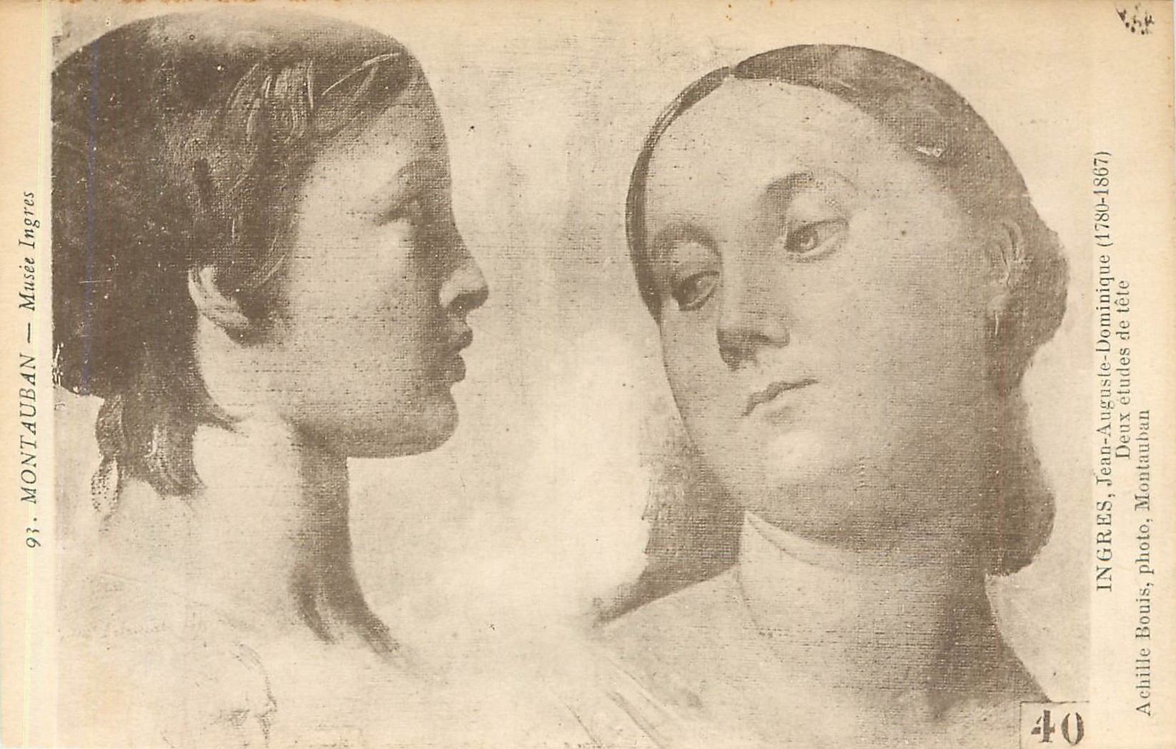 CPA Ingres deux etudes de tete