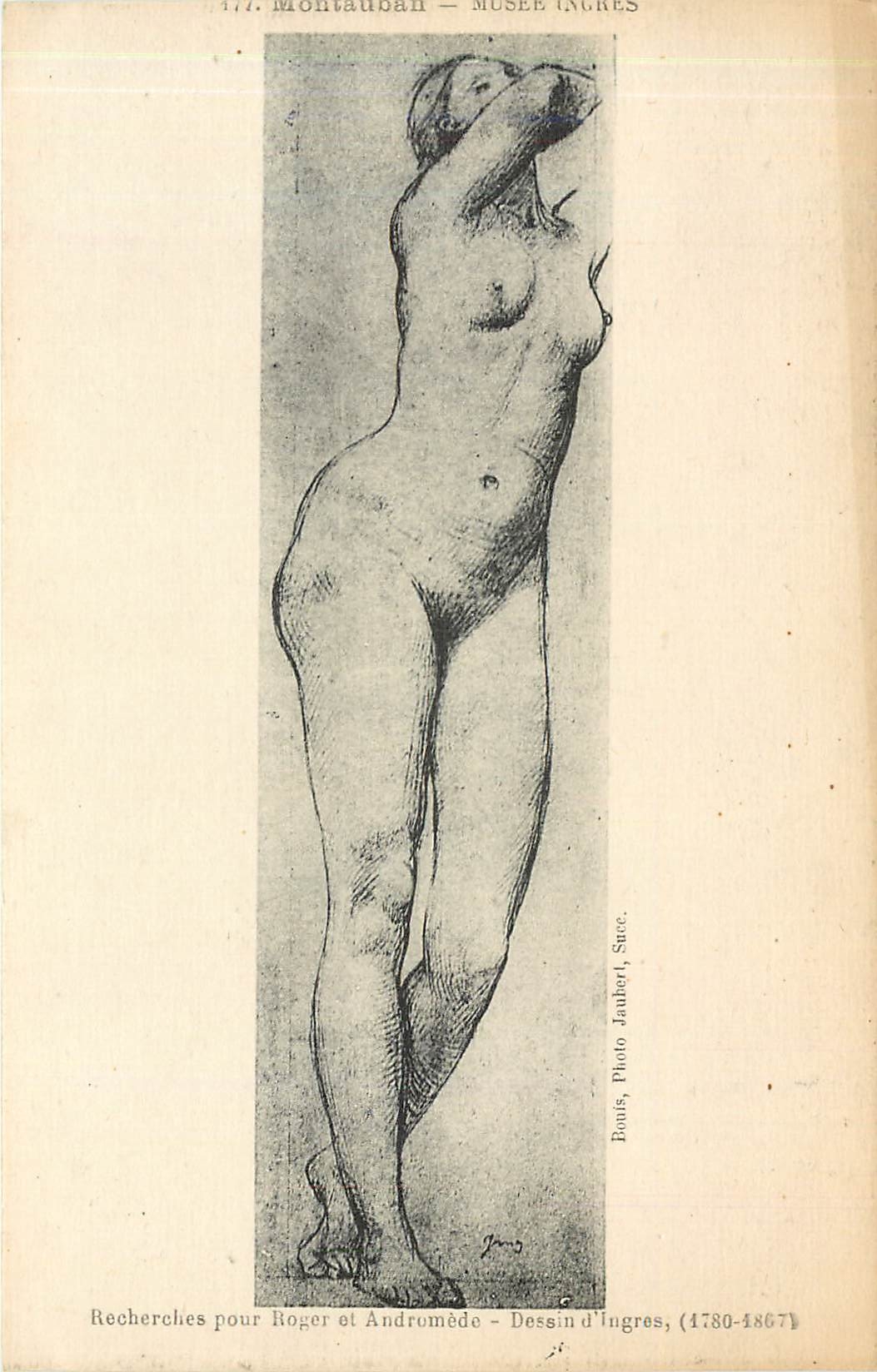 CPA recheches pour Roger et Andromede dessin d'Ingres