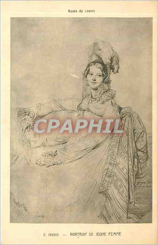 CPA Ingres portrait de jeune femme