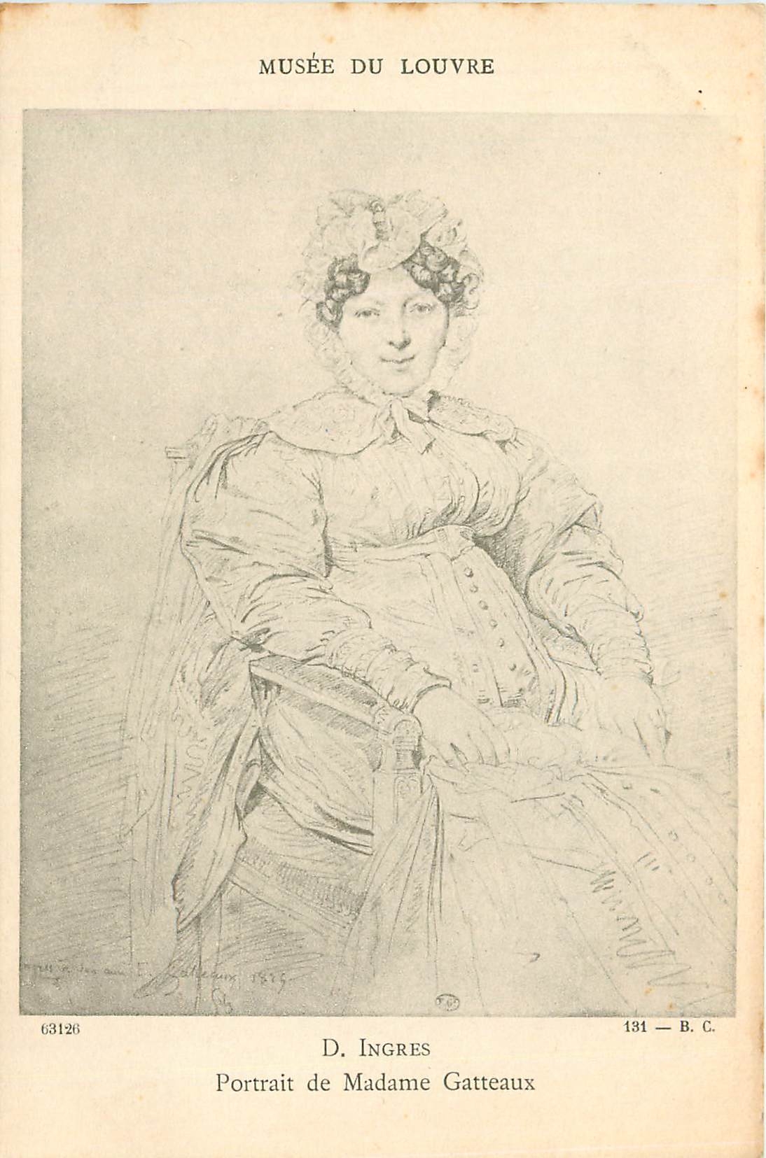 CPA D. Ingres portrait de madame Gatteaux