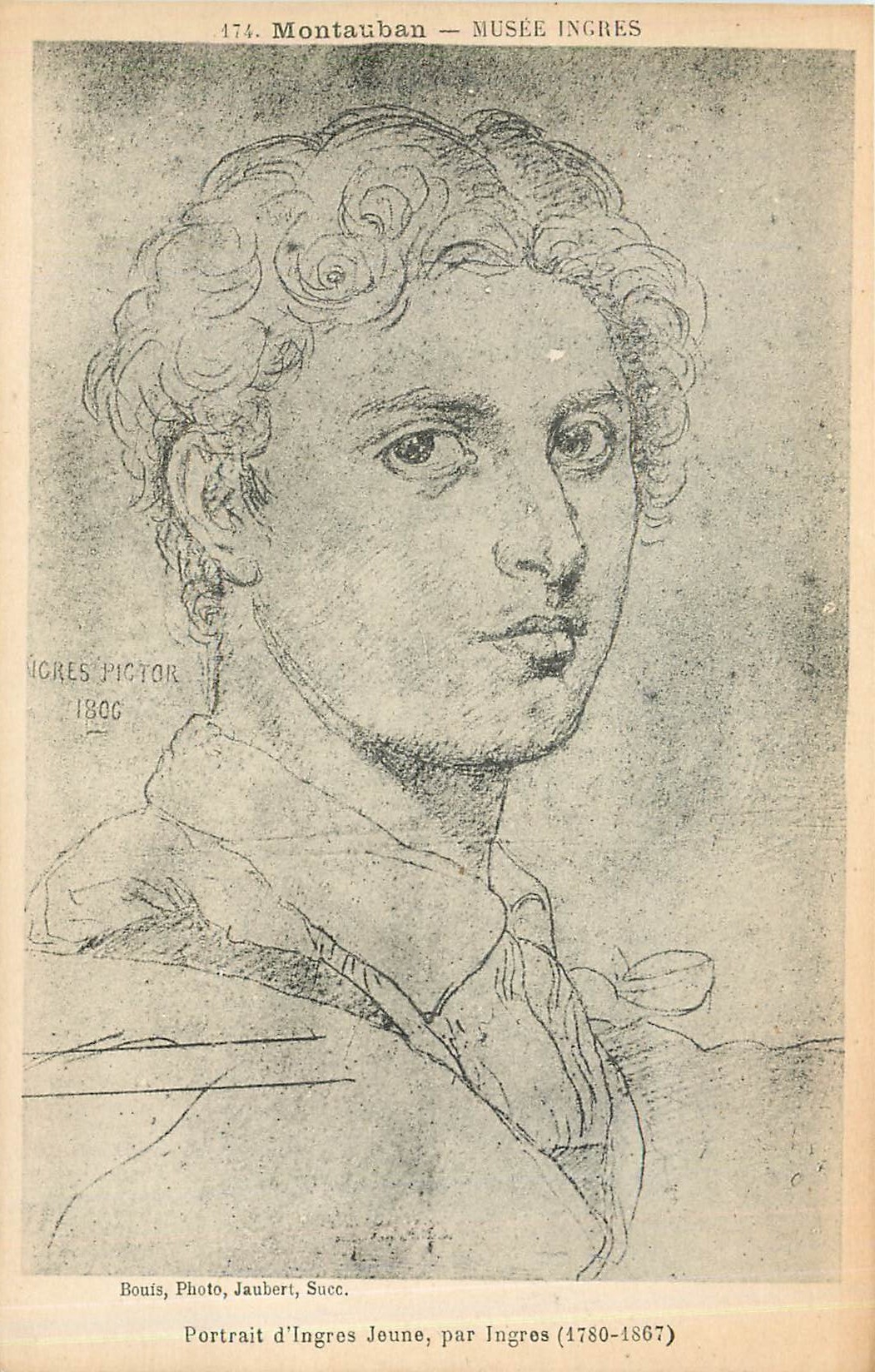 CPA portrait d'Ingres jeune par Ingres