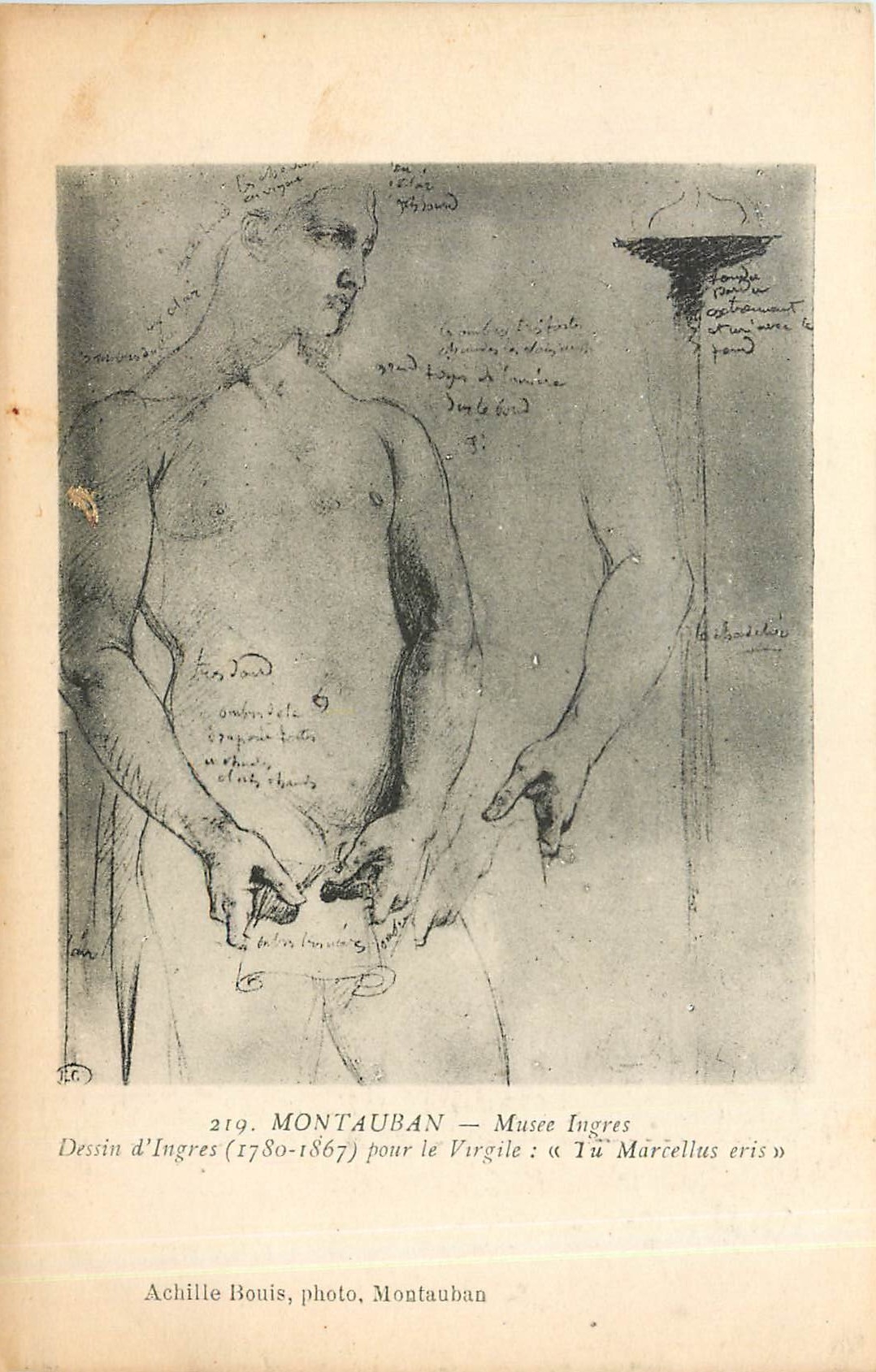 CPA Montauban musee d'Ingres dessin d'Ingres pour virgile