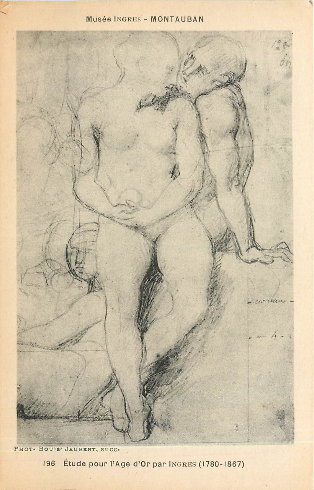 CPA etude pour l'age d'or par Ingres