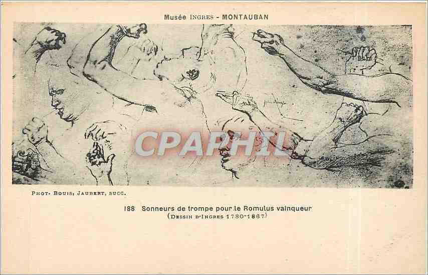 CPA sonneurs de trompe pour le Romulus vainqueur
